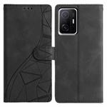 For Xiaomi 11T / 11T Pro Triangles Embossed Leather Phone Case(Black)
