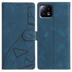 For Xiaomi 13 Triangles Embossed Leather Phone Case(Blue)