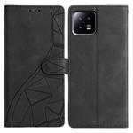 For Xiaomi 13 Triangles Embossed Leather Phone Case(Black)