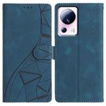 For Xiaomi 13 Lite Triangles Embossed Leather Phone Case(Blue)