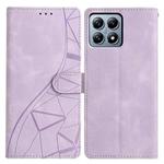 For Xiaomi 14T Pro Triangles Embossed Leather Phone Case(Purple)