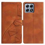 For Xiaomi 14T Pro Triangles Embossed Leather Phone Case(Brown)