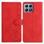 For Xiaomi 14T Pro Triangles Embossed Leather Phone Case(Red)