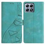 For Xiaomi 14T Pro Triangles Embossed Leather Phone Case(Green)
