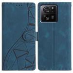 For Xiaomi 13T 5G Triangles Embossed Leather Phone Case(Blue)