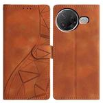 For Xiaomi Poco F7 Pro / F7 Ultra Triangles Embossed Leather Phone Case(Brown)