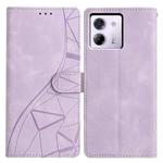 For Xiaomi Poco M7 Pro 5G Triangles Embossed Leather Phone Case(Purple)