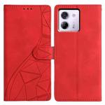 For Xiaomi Poco M7 Pro 5G Triangles Embossed Leather Phone Case(Red)