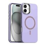 For iPhone 16 Glitter Series Magsafe PC Hybrid TPU Phone Case(Purple)