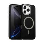 For iPhone 16 Pro Max Glitter Series Magsafe PC Hybrid TPU Phone Case(Black)