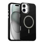 For iPhone 16 Plus Glitter Series Magsafe PC Hybrid TPU Phone Case(Black)