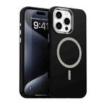 For iPhone 15 Pro Glitter Series Magsafe PC Hybrid TPU Phone Case(Black)