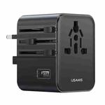 USAMS CC308 17W Dual Type-C and USB-A Ports Universal Travel Charger(Black)