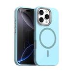 For iPhone 16 Pro Max Glitter Rhinestones Series Magsafe PC Hybrid TPU Phone Case(Blue)