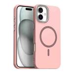 For iPhone 16 Glitter Rhinestones Series Magsafe PC Hybrid TPU Phone Case(Red)