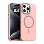 For iPhone 15 Pro Glitter Rhinestones Series Magsafe PC Hybrid TPU Phone Case(Red)