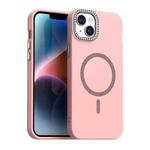 For iPhone 15 Plus Glitter Rhinestones Series Magsafe PC Hybrid TPU Phone Case(Red)