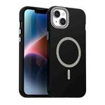 For iPhone 14 Glitter Rhinestones Series Magsafe PC Hybrid TPU Phone Case(Black)