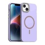 For iPhone 14 Glitter Rhinestones Series Magsafe PC Hybrid TPU Phone Case(Purple)