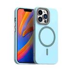 For iPhone 13 Pro Glitter Rhinestones Series Magsafe PC Hybrid TPU Phone Case(Blue)