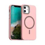 For iPhone 12 Glitter Rhinestones Series Magsafe PC Hybrid TPU Phone Case(Red)