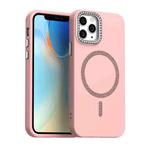 For iPhone 12 Pro Max Glitter Rhinestones Series Magsafe PC Hybrid TPU Phone Case(Red)