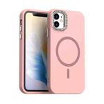 For iPhone 11 Glitter Rhinestones Series Magsafe PC Hybrid TPU Phone Case(Red)