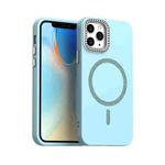 For iPhone 11 Pro Glitter Rhinestones Series Magsafe PC Hybrid TPU Phone Case(Blue)