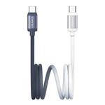USAMS SJ756 Type-C to Type-C 60W Dual Color Aluminum Alloy Fast Charging Data Cable, Length:1.2m(Black White)