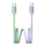USAMS SJ756 Type-C to Type-C 60W Dual Color Aluminum Alloy Fast Charging Data Cable, Length:1.2m(Green Purple)