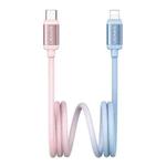 USAMS SJ757 30W Type-C to 8 Pin Dual Color Aluminum Alloy Fast Charging Data Cable, Length:1.2m(Blue Pink)