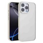For iPhone 16 Pro Max Macaron PC Hybrid TPU Glossy Phone Case(White)