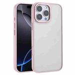 For iPhone 16 Pro Max Macaron PC Hybrid TPU Glossy Phone Case(Pink)