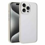 For iPhone 15 Pro Macaron PC Hybrid TPU Glossy Phone Case(White)