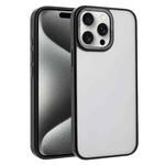 For iPhone 15 Pro Macaron PC Hybrid TPU Glossy Phone Case(Black)