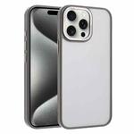 For iPhone 15 Pro Macaron PC Hybrid TPU Glossy Phone Case(Grey)