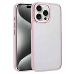 For iPhone 15 Pro Macaron PC Hybrid TPU Glossy Phone Case(Pink)