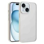 For iPhone 15 Macaron PC Hybrid TPU Glossy Phone Case(White)