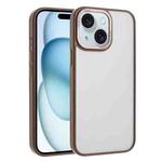 For iPhone 15 Macaron PC Hybrid TPU Glossy Phone Case(Desert Gold)