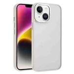 For iPhone 15 Plus / 14 Plus Macaron PC Hybrid TPU Glossy Phone Case(White)