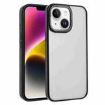 For iPhone 15 Plus / 14 Plus Macaron PC Hybrid TPU Glossy Phone Case(Black)