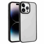 For iPhone 14 Pro Max Macaron PC Hybrid TPU Glossy Phone Case(Black)