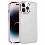 For iPhone 14 Pro Max Macaron PC Hybrid TPU Glossy Phone Case(Pink)