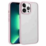For iPhone 13 Pro Macaron PC Hybrid TPU Glossy Phone Case(Pink)