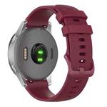 22mm For Forerunner 570 47mm/935/945/955 xDfind Small Plaid Solid Color Silicone Watch Band(Wine Red)