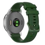 22mm For Forerunner 570 47mm/935/945/955 xDfind Small Plaid Solid Color Silicone Watch Band(Army Green)