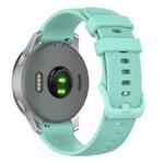 22mm xDfind Small Plaid Solid Color Silicone Watch Band(Teal)