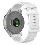 18mm For Garmin Venu 2S / Move 3S / Active S xDfind Small Plaid Solid Color Silicone Watch Band(White)