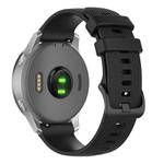 18mm For Garmin Venu 2S / Move 3S / Active S xDfind Small Plaid Solid Color Silicone Watch Band(Black)