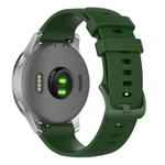 18mm For Garmin Venu 2S / Move 3S / Active S xDfind Small Plaid Solid Color Silicone Watch Band(Army Green)